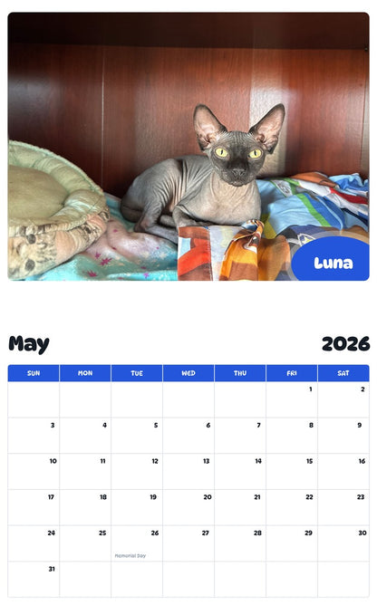 2026 - 2027 Luna - Pawidols Pet Calendar
