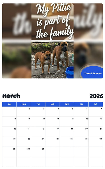 November 2025 - October 2026 Thor & Jemma - Pawidols Pet Calendar