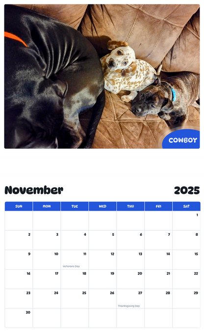 July 2025 - June 2026 Cowboy - Pawidols Pet Calendar