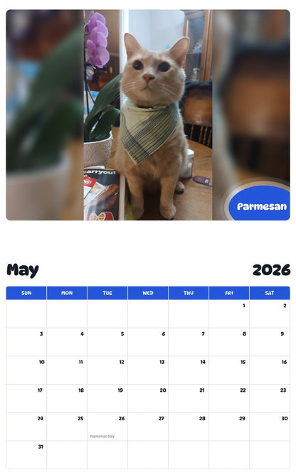 2026 - 2027 Parmesan - Pawidols Pet Calendar