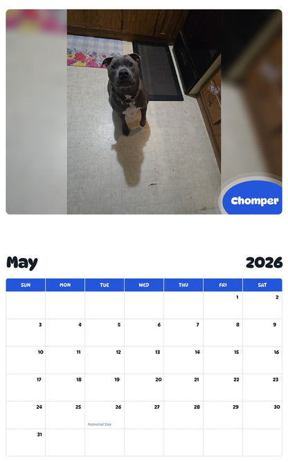 2026 - 2027 Chomper - Pawidols Pet Calendar