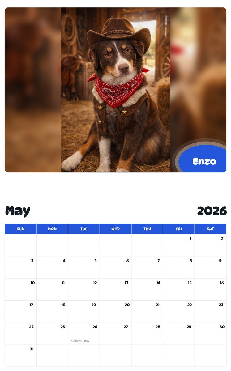 2026 - 2027 Enzo - Pawidols Pet Calendar