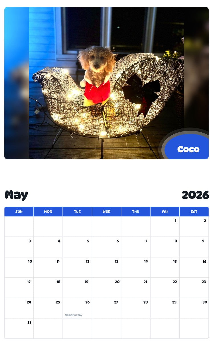 2026 - 2027 Coco - Pawidols Pet Calendar