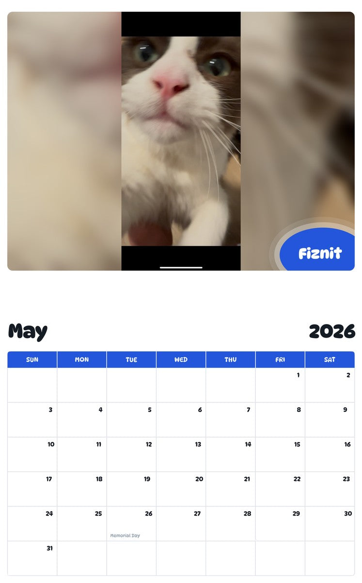 2026 - 2027 Fiznit - Pawidols Pet Calendar