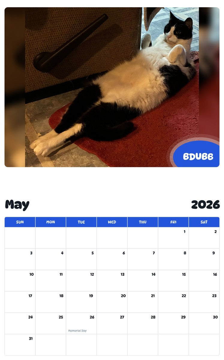 2026 - 2027 BDUBB - Pawidols Pet Calendar