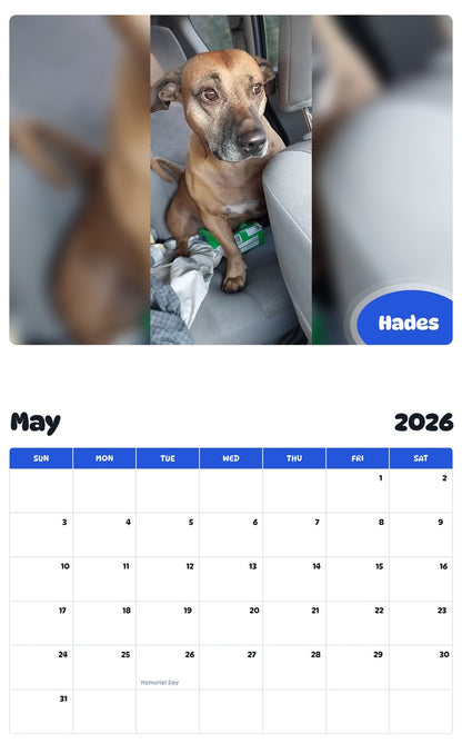2026 - 2027 Hades - Pawidols Pet Calendar