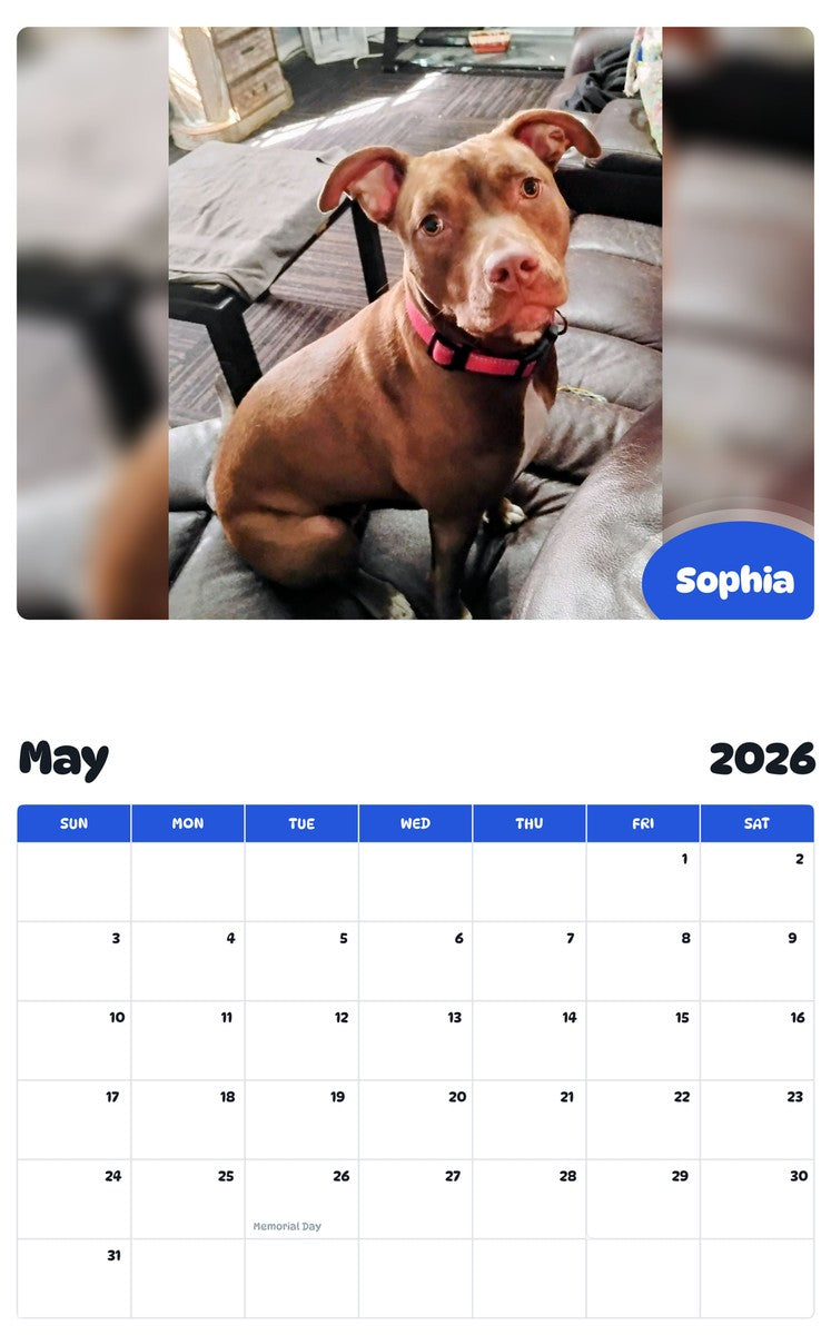 2026 - 2027 Sophia - Pawidols Pet Calendar