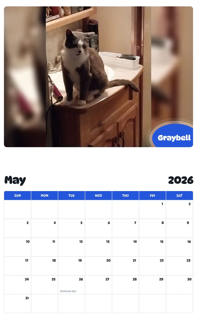 2026 - 2027 Graybell - Pawidols Pet Calendar