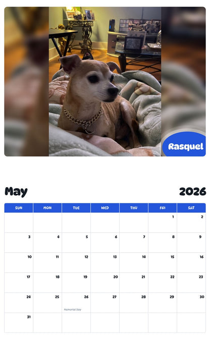 2026 - 2027 Rasquel - Pawidols Pet Calendar