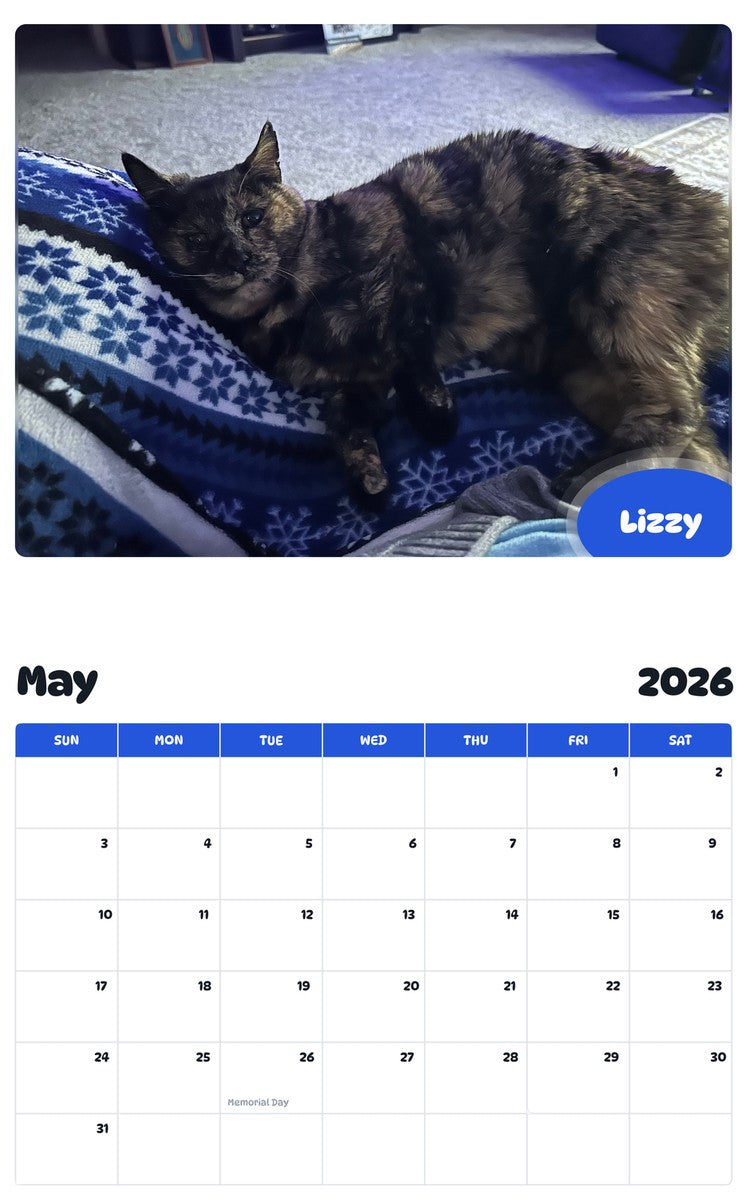 2026 - 2027 Lizzy - Pawidols Pet Calendar