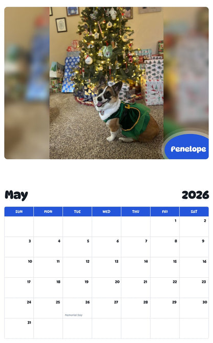 2026 - 2027 Penelope - Pawidols Pet Calendar