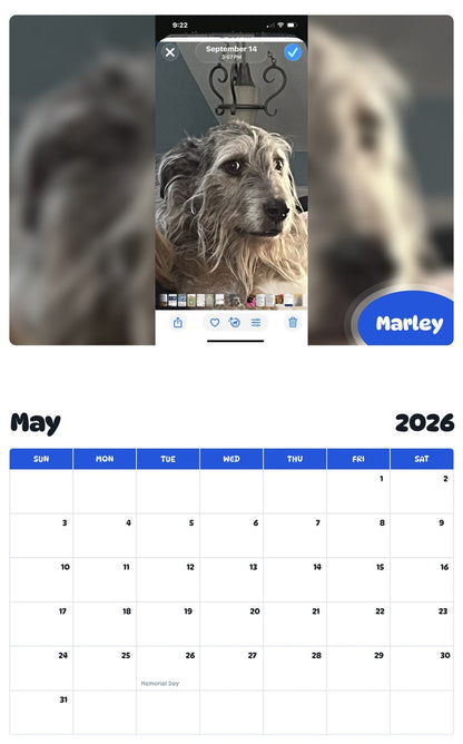 2026 - 2027 Marley - Pawidols Pet Calendar