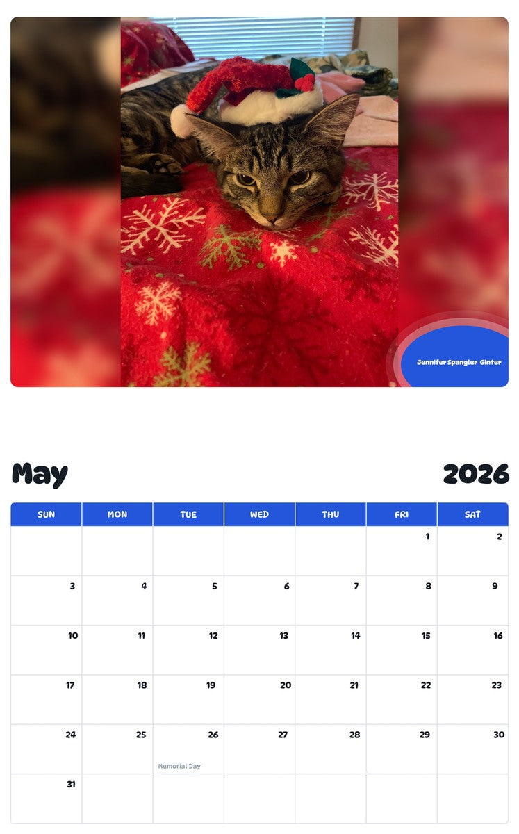 2026 - 2027 Jennifer Spangler  Ginter - Pawidols Pet Calendar