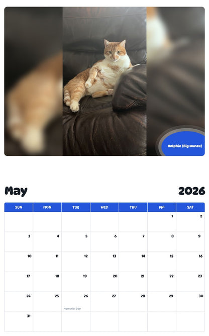2026 - 2027 Ralphie (Big Ounce) - Pawidols Pet Calendar