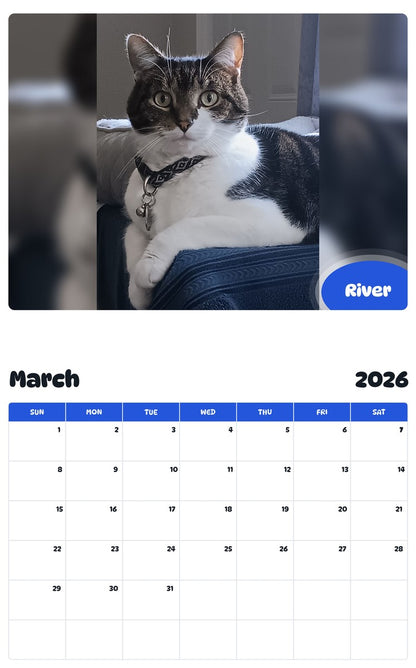 November 2025 - October 2026 River - Pawidols Pet Calendar