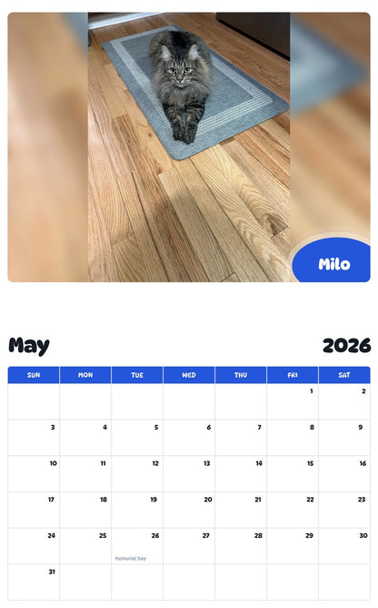 2026 - 2027 Milo - Pawidols Pet Calendar