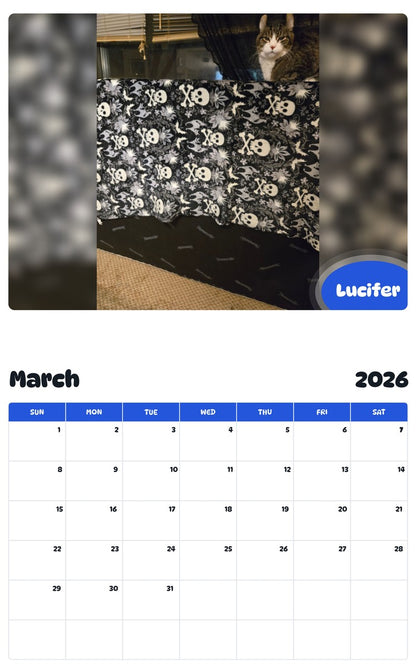 November 2025 - October 2026 Lucifer - Pawidols Pet Calendar