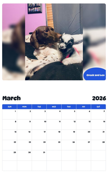 November 2025 - October 2026 Creek and Leo - Pawidols Pet Calendar
