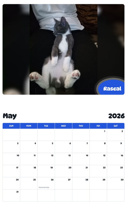 2026 - 2027 Rascal - Pawidols Pet Calendar