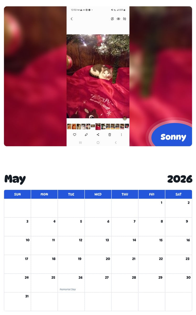 2026 - 2027 Sonny - Pawidols Pet Calendar