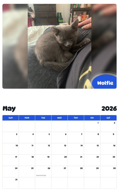 2026 - 2027 Wolfie - Pawidols Pet Calendar