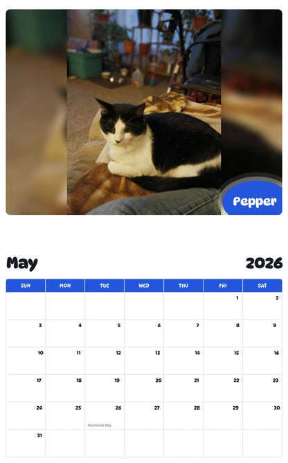 2026 - 2027 Pepper - Pawidols Pet Calendar