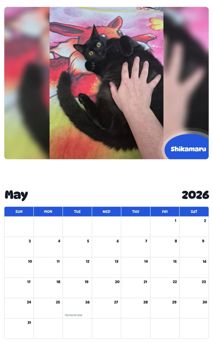 2026 - 2027 Shikamaru - Pawidols Pet Calendar