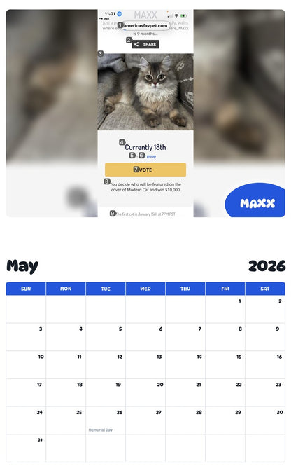 2026 - 2027 MAXX - Pawidols Pet Calendar