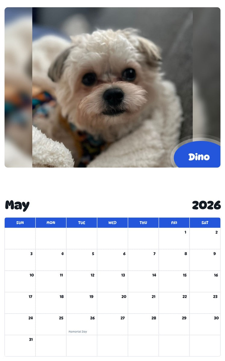 2026 - 2027 Dino - Pawidols Pet Calendar