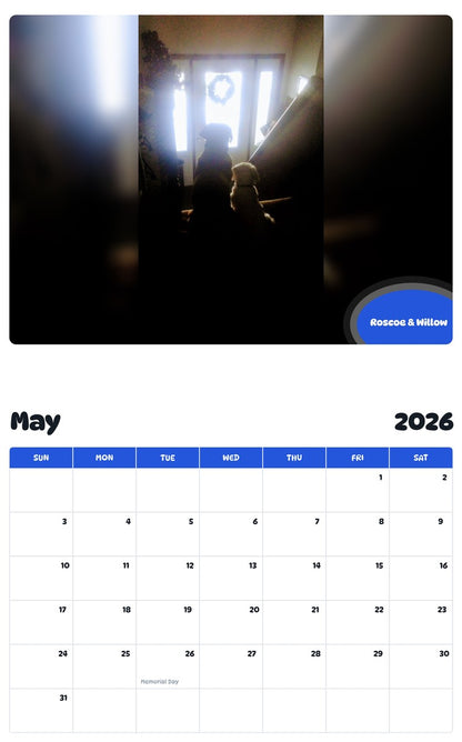 2026 - 2027 Roscoe & Willow - Pawidols Pet Calendar