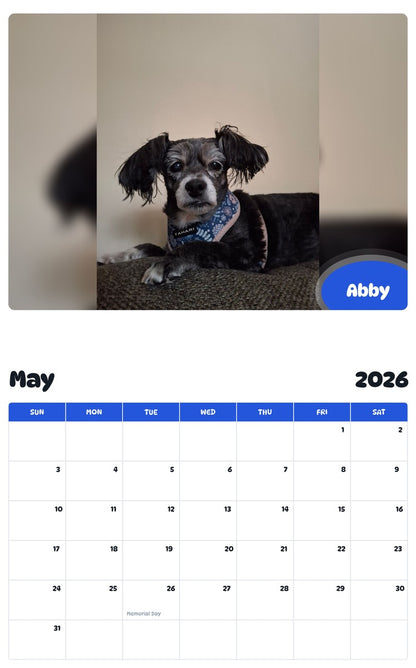 2026 - 2027 Abby - Pawidols Pet Calendar