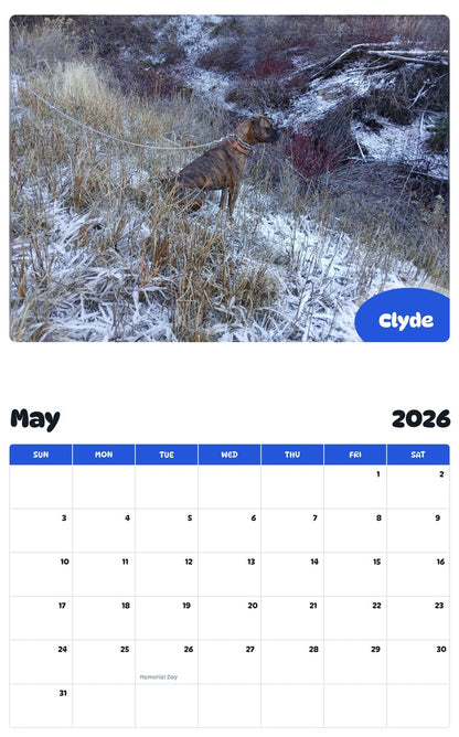 2026 - 2027 Clyde - Pawidols Pet Calendar