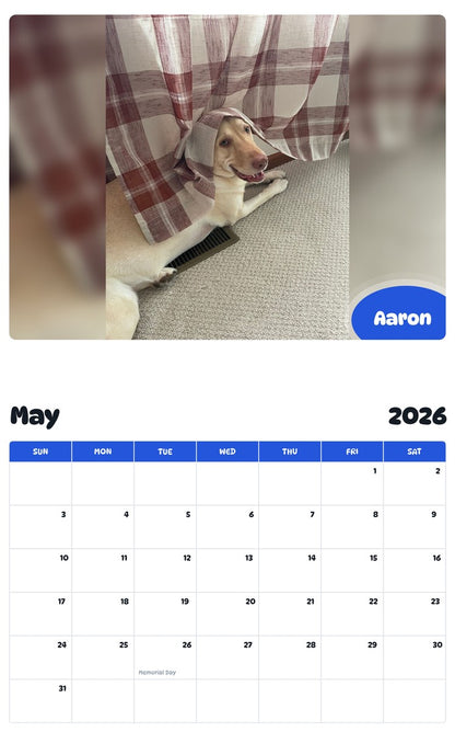 2026 - 2027 Aaron - Pawidols Pet Calendar