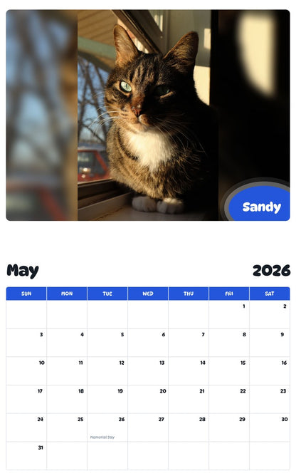 2026 - 2027 Sandy - Pawidols Pet Calendar