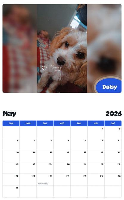 2026 - 2027 Daisy - Pawidols Pet Calendar