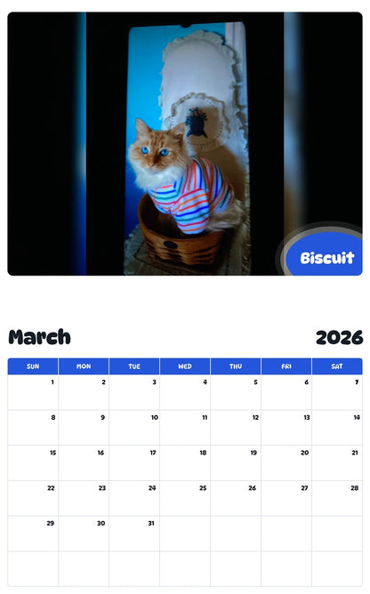 November 2025 - October 2026 Biscuit - Pawidols Pet Calendar
