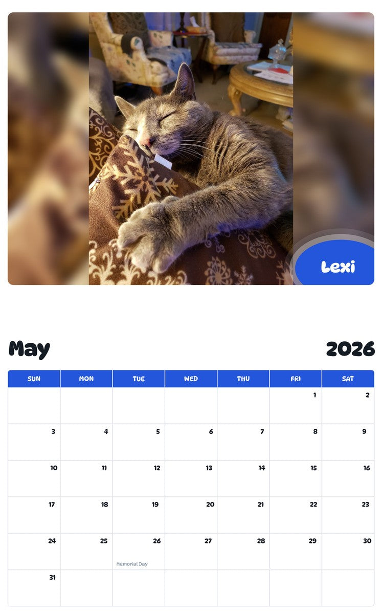 2026 - 2027 Lexi - Pawidols Pet Calendar