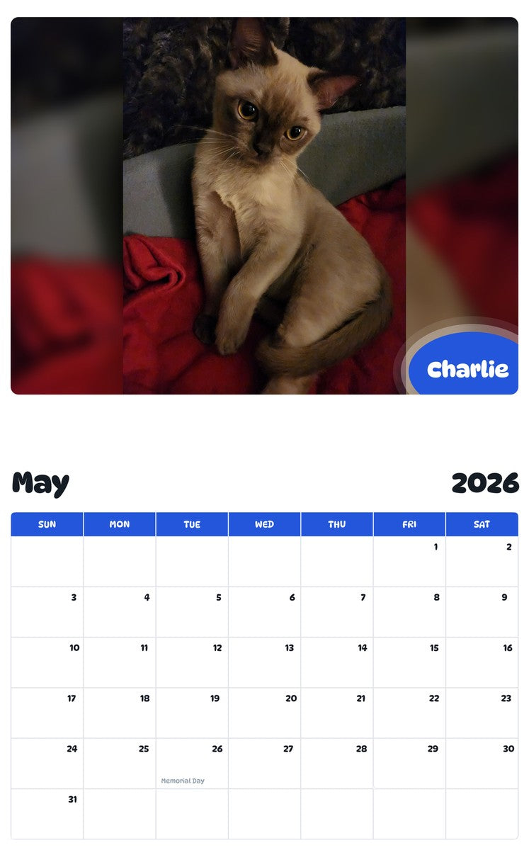 2026 - 2027 Charlie - Pawidols Pet Calendar