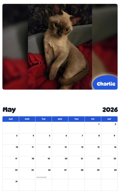 2026 - 2027 Charlie - Pawidols Pet Calendar