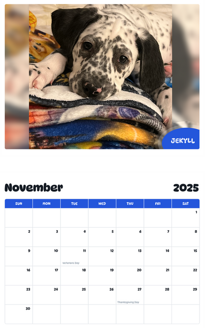 July 2025 - June 2026 Jekyll - Pawidols Pet Calendar