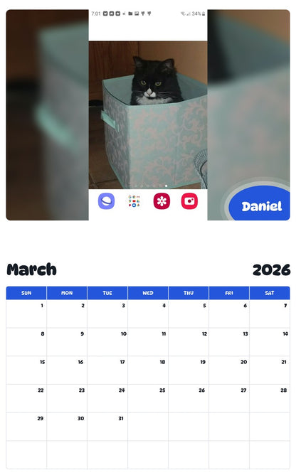 November 2025 - October 2026 Daniel - Pawidols Pet Calendar