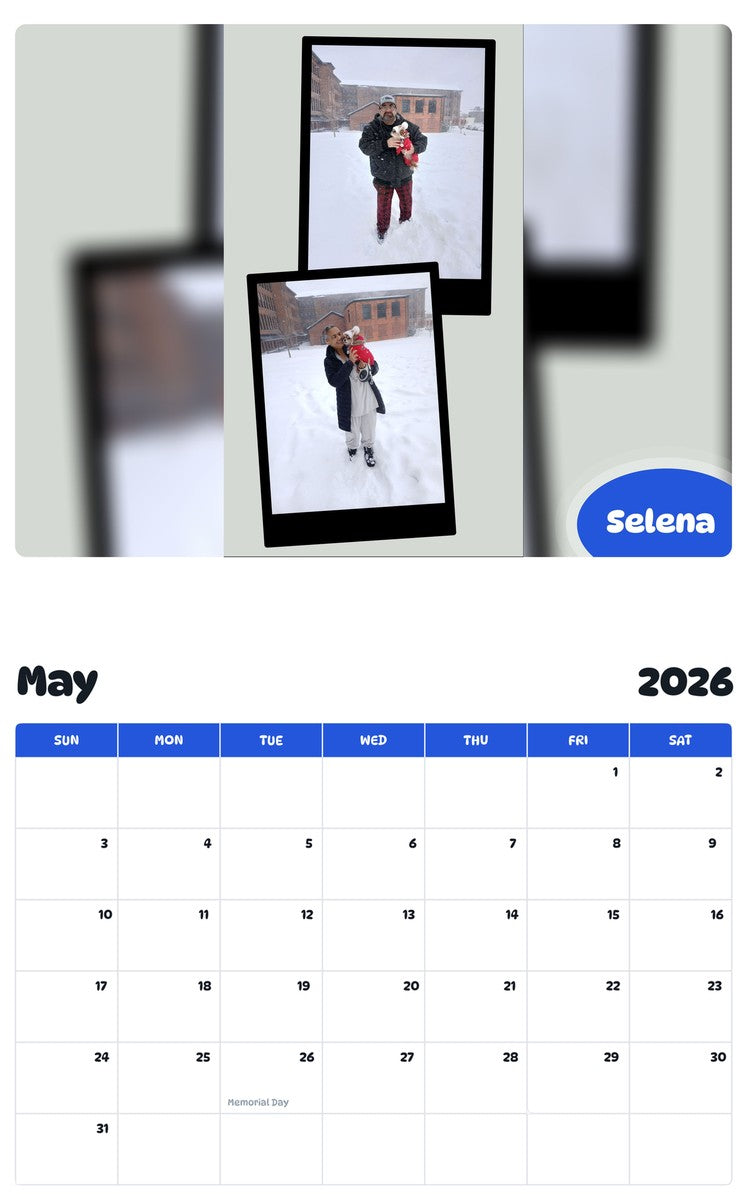 2026 - 2027 Selena - Pawidols Pet Calendar