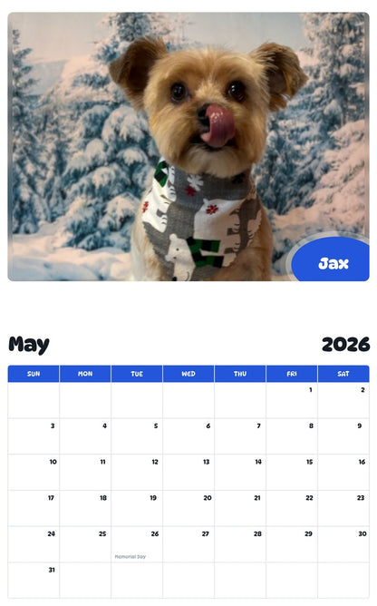2026 - 2027 Jax - Pawidols Pet Calendar