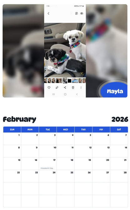 October 2025 - September 2026 Mayla - Pawidols Pet Calendar