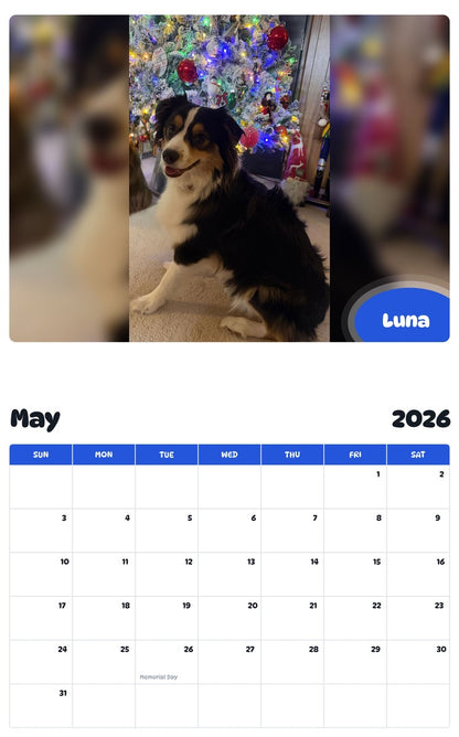 2026 - 2027 Luna - Pawidols Pet Calendar