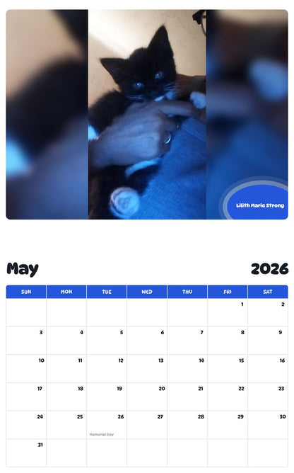 2026 - 2027 Lilith Marie Strong - Pawidols Pet Calendar