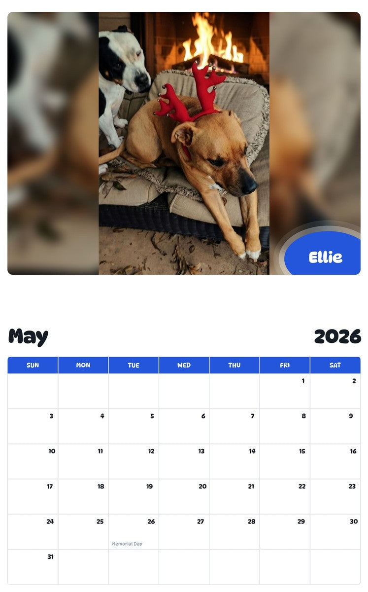 2026 - 2027 Ellie - Pawidols Pet Calendar
