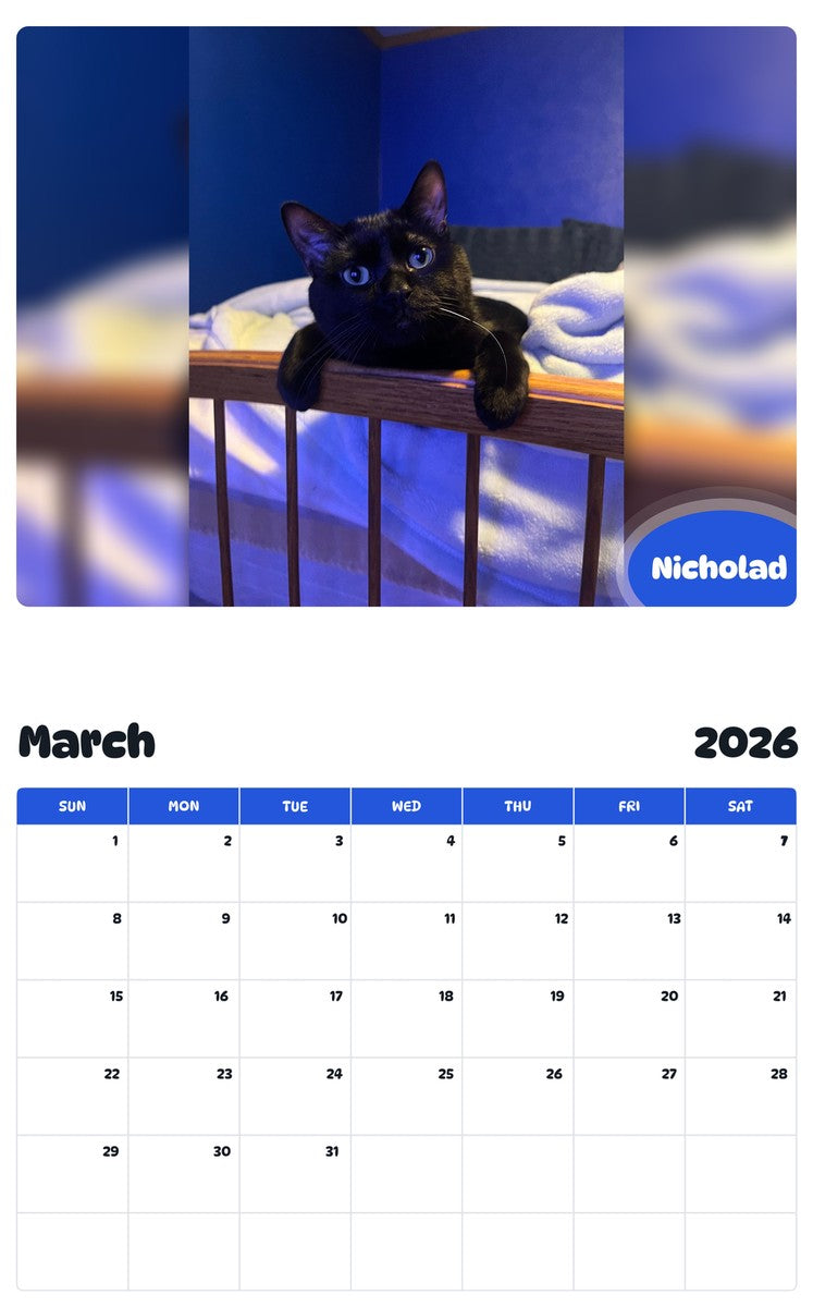 November 2025 - October 2026 Nicholad - Pawidols Pet Calendar