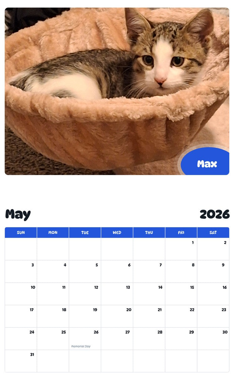 2026 - 2027 Max - Pawidols Pet Calendar