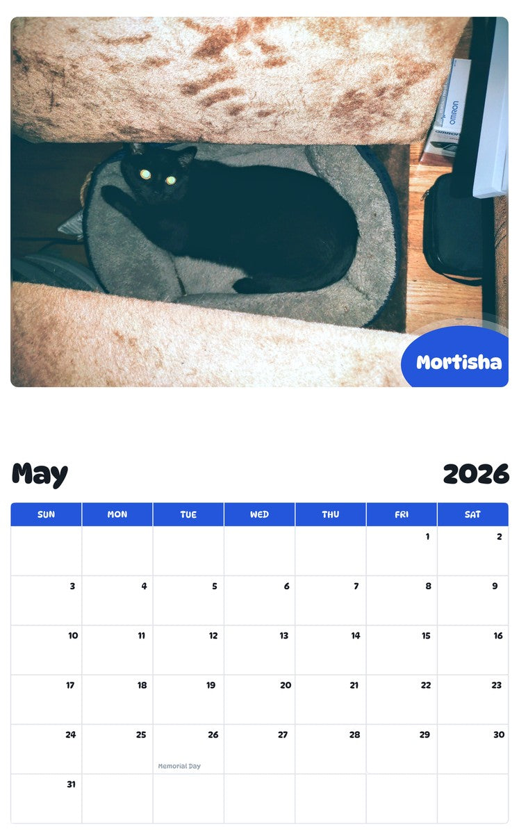 2026 - 2027 Mortisha - Pawidols Pet Calendar